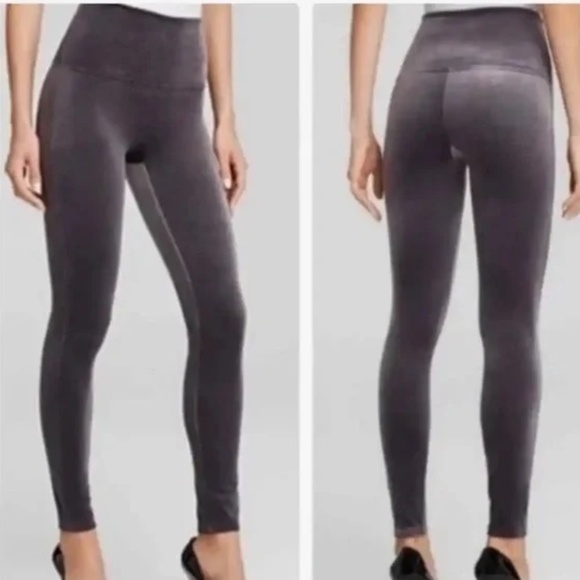 SPANX dark gray velour/velvet 'Ready To Wow' leggings - Picture 7 of 10